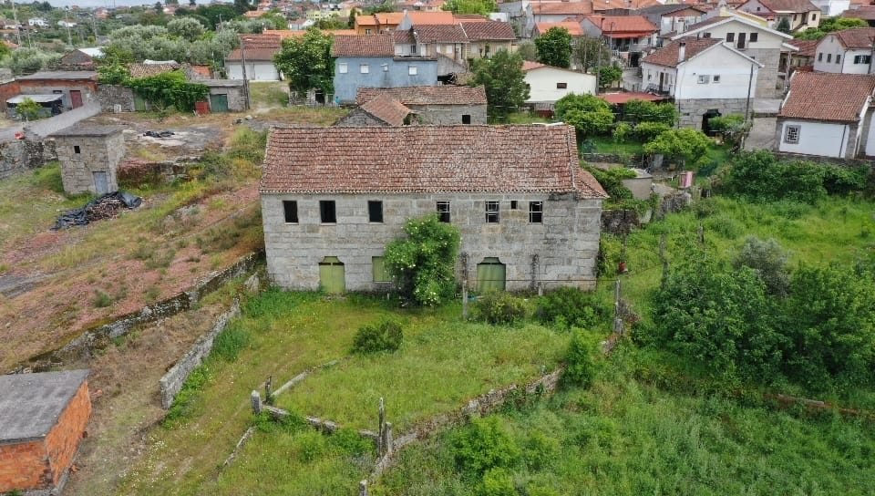 Aerial view of the main stone building