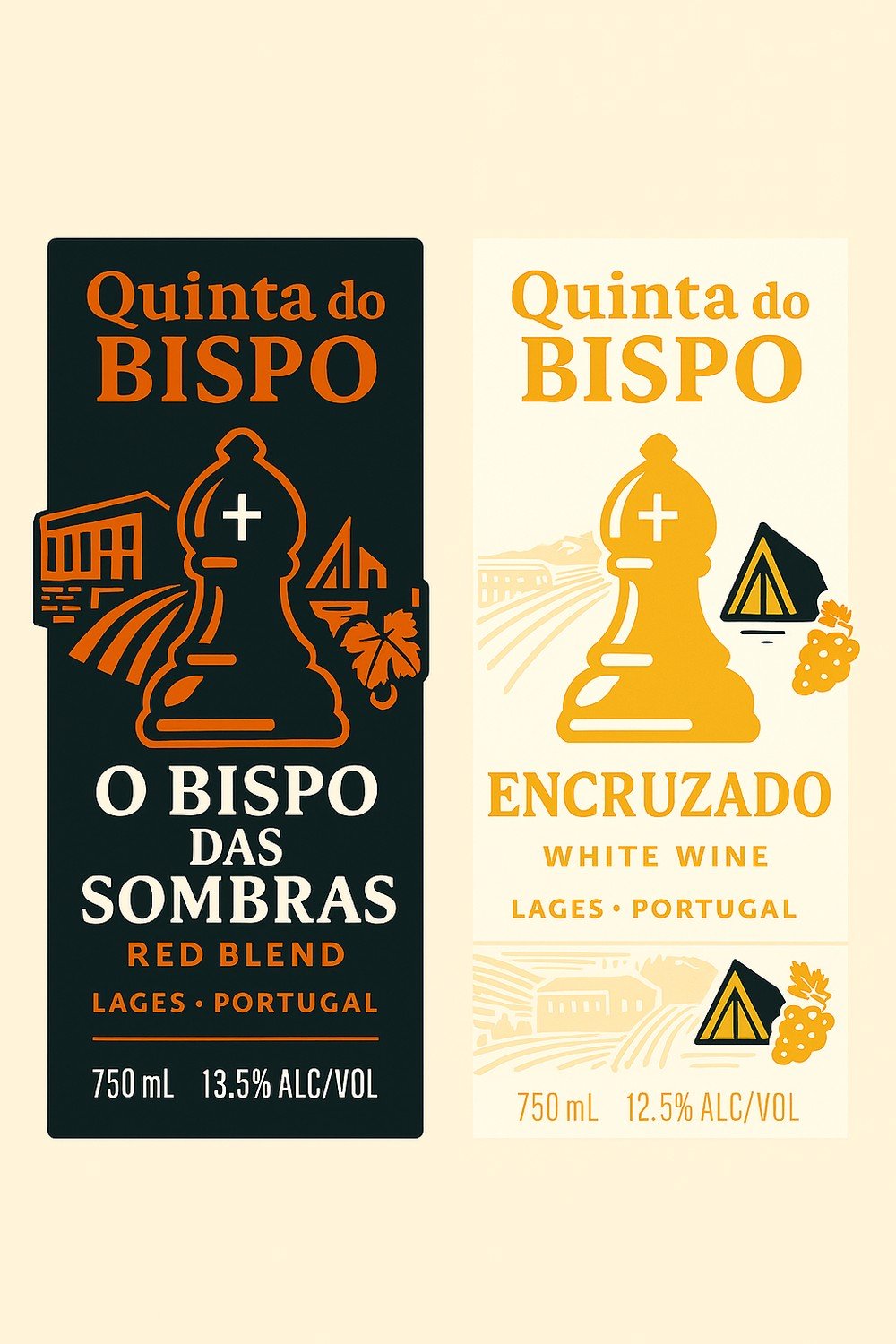 Draft wine label concepts for Quinta do Bispo